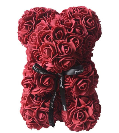 1 pc bear gifts for women,Mother’s Day rose teddy bears gifts, for mom artificial flower Teddy Bear valentines Day gifts for girlfriend wife