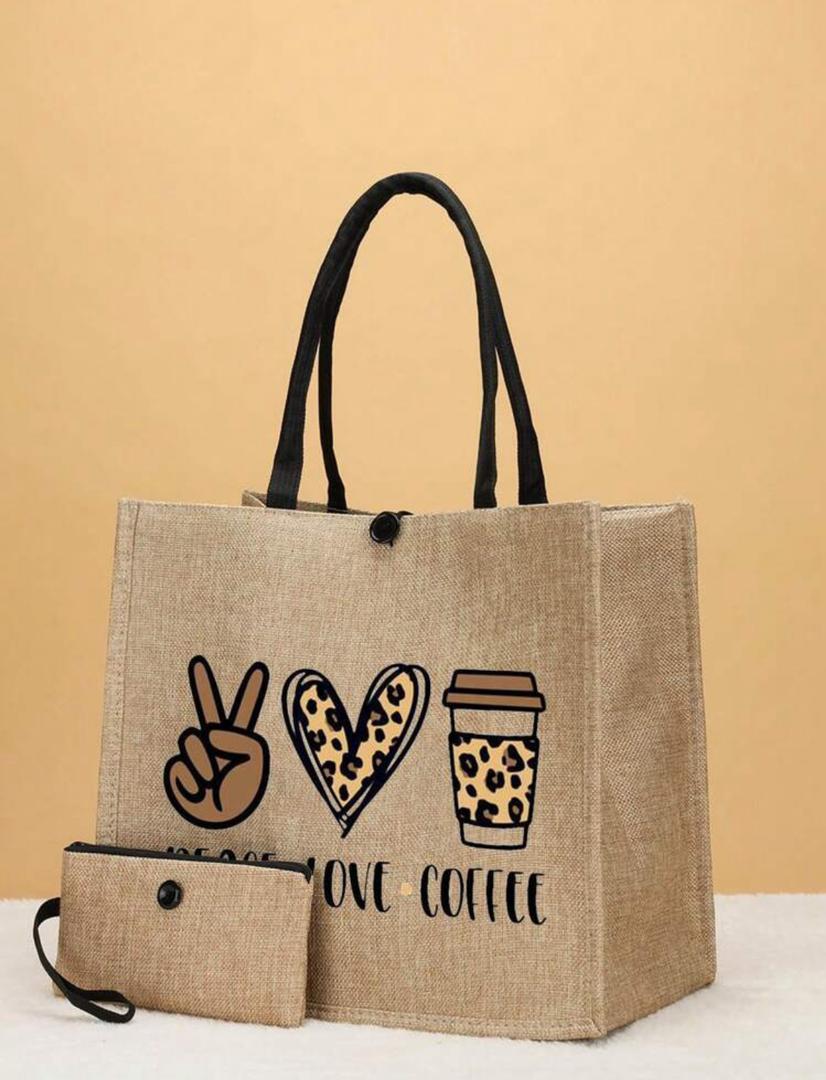 3pcs/Set Leopard Print & Letter Print Simple Canvas Tote Bag For Travel, Beach Holiday, Daily Use, College. Best Gift For friend