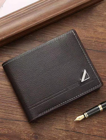 1pc Men's Classic Business & Casual Solid Color Retro Short Wallet With Card Slot For Driving License