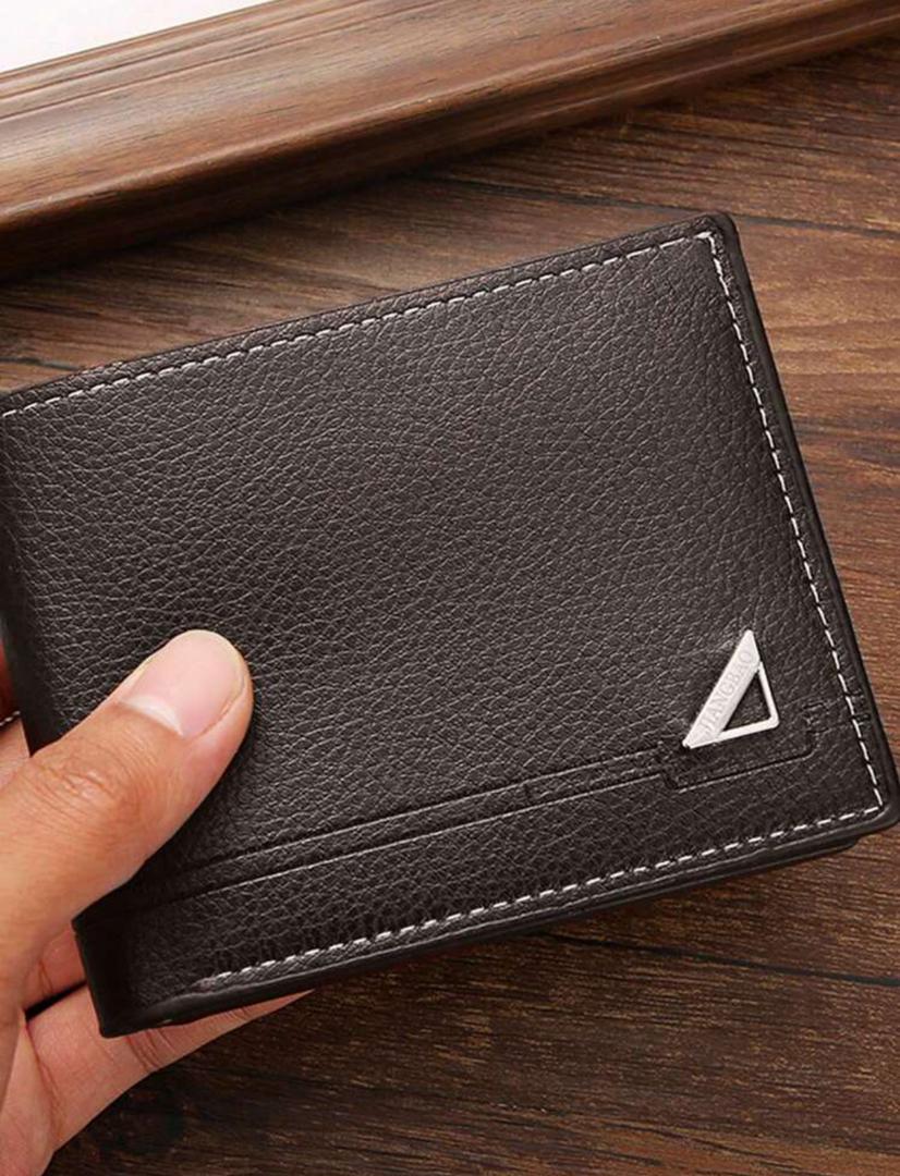 1pc Men's Classic Business & Casual Solid Color Retro Short Wallet With Card Slot For Driving License