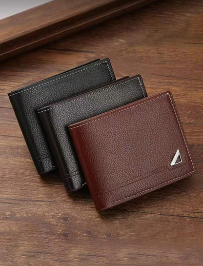 1pc Men's Classic Business & Casual Solid Color Retro Short Wallet With Card Slot For Driving License