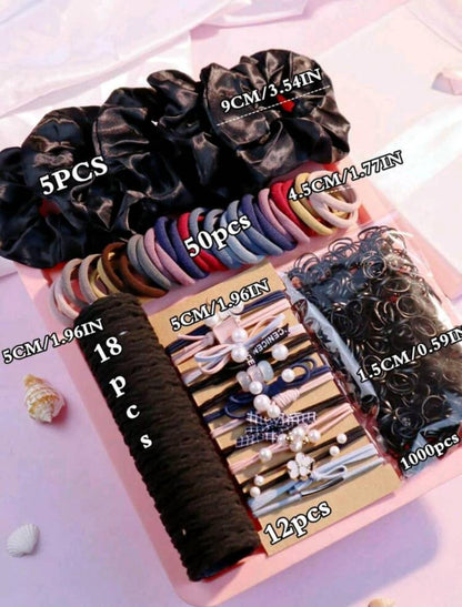 Name : Dark Hair Accessories For Woman Set Seamless Ponytails Holders Variety Hair Scrunchies Hairbands Scrunchy Hair tie