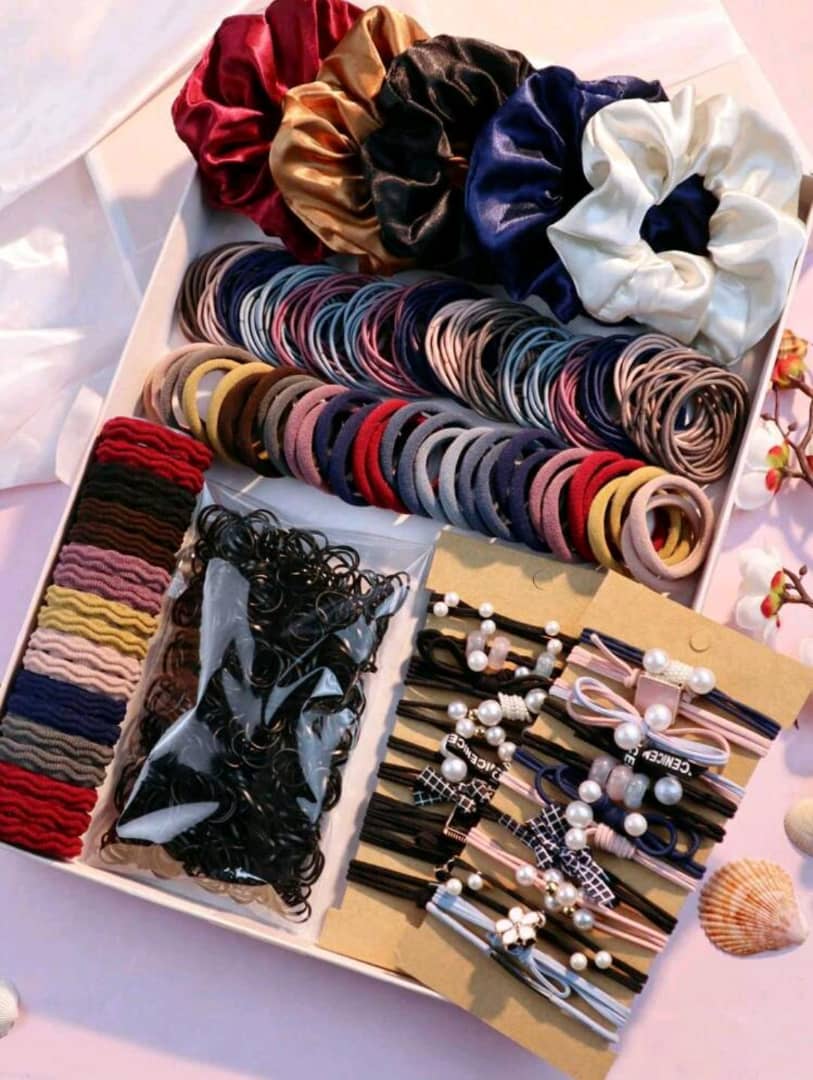 Name : Dark Hair Accessories For Woman Set Seamless Ponytails Holders Variety Hair Scrunchies Hairbands Scrunchy Hair tie