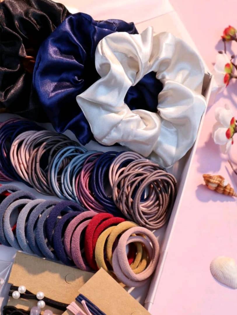 Name : Dark Hair Accessories For Woman Set Seamless Ponytails Holders Variety Hair Scrunchies Hairbands Scrunchy Hair tie