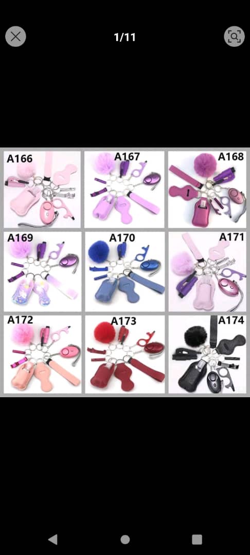 10pcs/Set Women Self-Defense Safety Keychain Set With Personal Alarm, Protection Keychain Accessories As Festival Gift For Women/Children