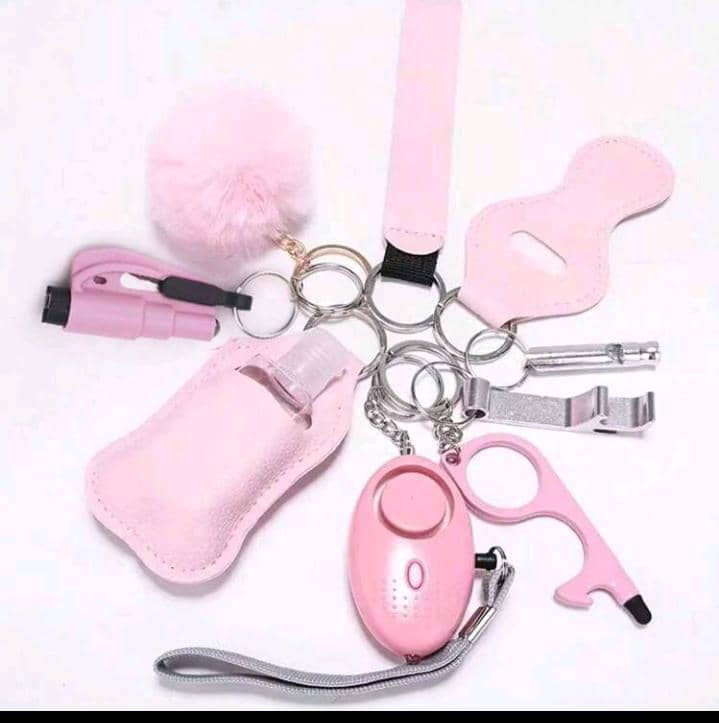 10pcs/Set Women Self-Defense Safety Keychain Set With Personal Alarm, Protection Keychain Accessories As Festival Gift For Women/Children