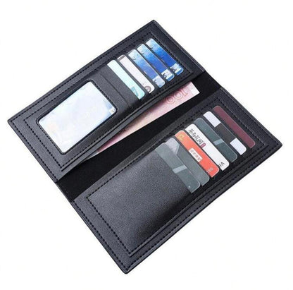 Men's Canvas Long Wallet With Multiple Card Slots For Students And Youth, Casual And Formal Style, High-End Leather Lining