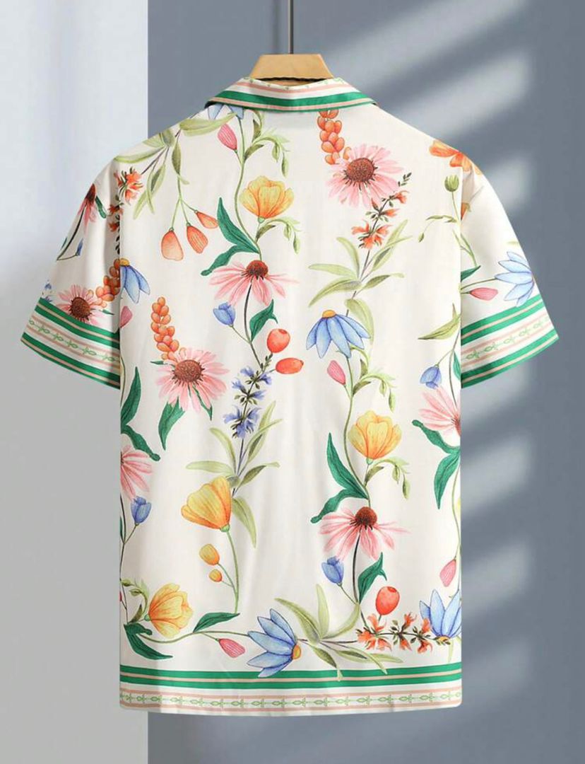 Manfinity RSRT Men Floral Print Loose Shirt Without Tee