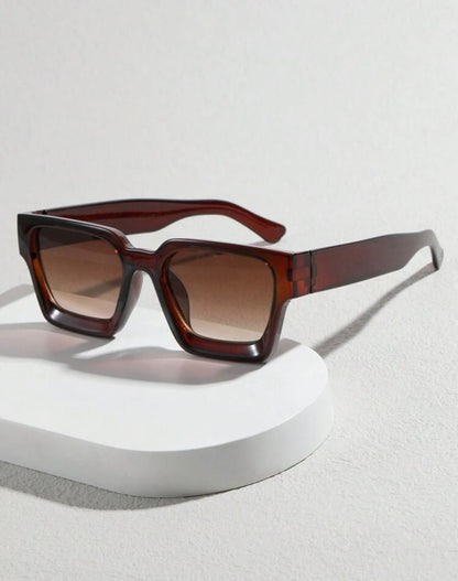 Men Square Frame Fashion Glasses Casual Shades Accessories