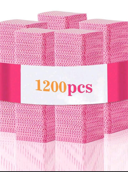 1200Pcs Nail Wipes Cleaning Pads- Pink Cleaning Wipe Acetone Nail Polish Remover Wipes Lint Free Nail Wipes Pads Gel Nails No Lint Nail Glue Wipes Eyelash Extensions Toallitas Para Uñas Sin Pelusa Nail Supplies, Gift For Women & Girl Mom Wife Sister Teen