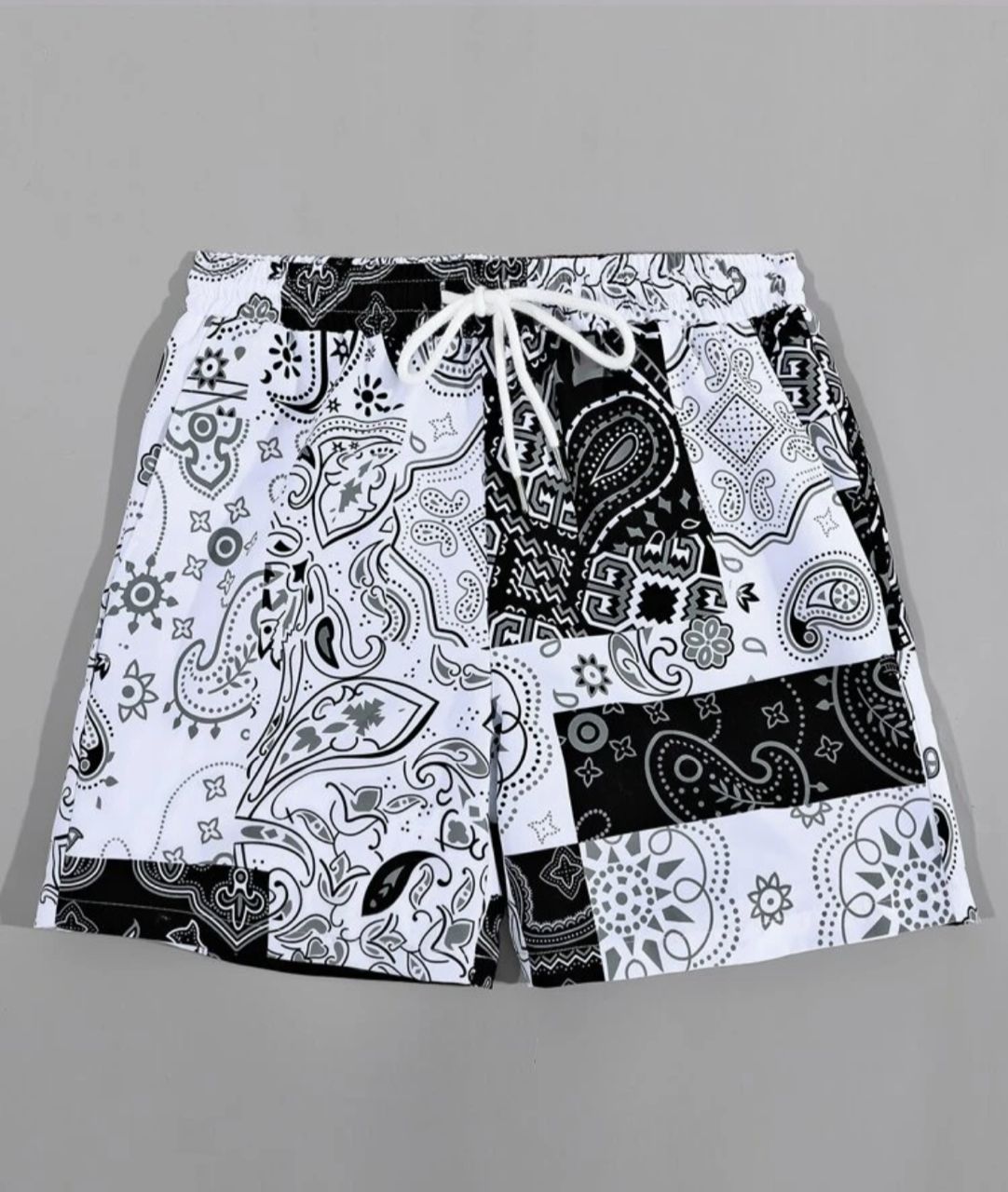 Manfinity Swimmode Men Random Paisley Print Drawstring Waist Swim Trunks