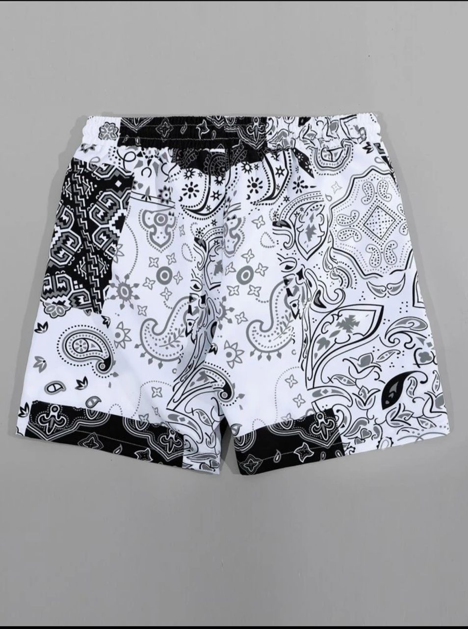 Manfinity Swimmode Men Random Paisley Print Drawstring Waist Swim Trunks