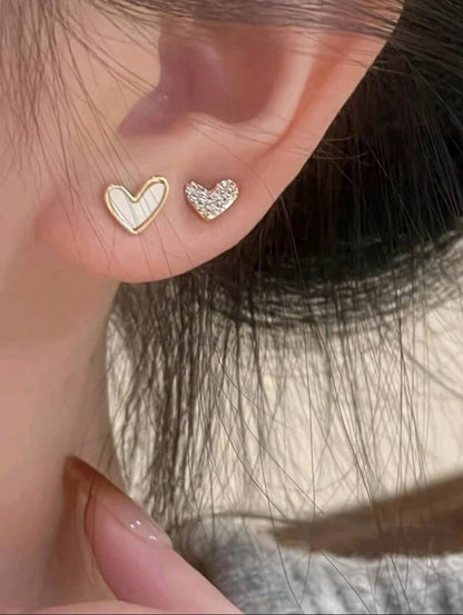 3 Pairs Of Exquisite Mini Heart-Shaped Stud Earrings Set Elegant Vintage Design, Daily And Party Wear, Hypoallergenic Jewelry Gifts