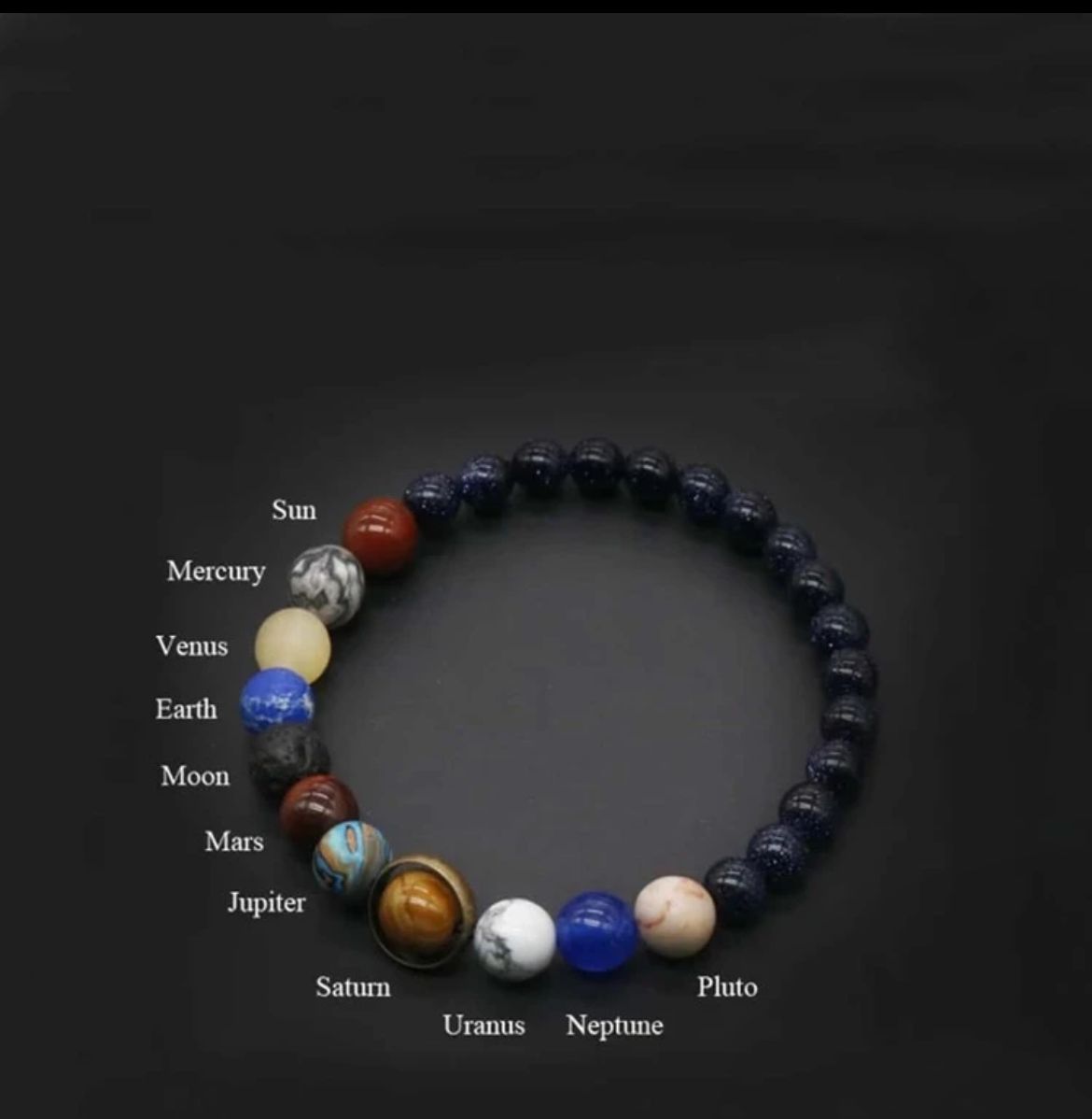 Fashion Eight Planets Beaded Bracelet Men's Natural Stone Cosmic Yoga Chakra Bracelet