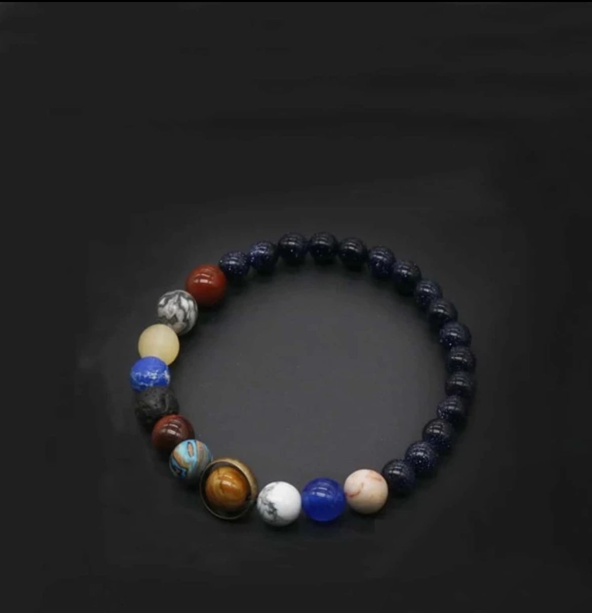 Fashion Eight Planets Beaded Bracelet Men's Natural Stone Cosmic Yoga Chakra Bracelet