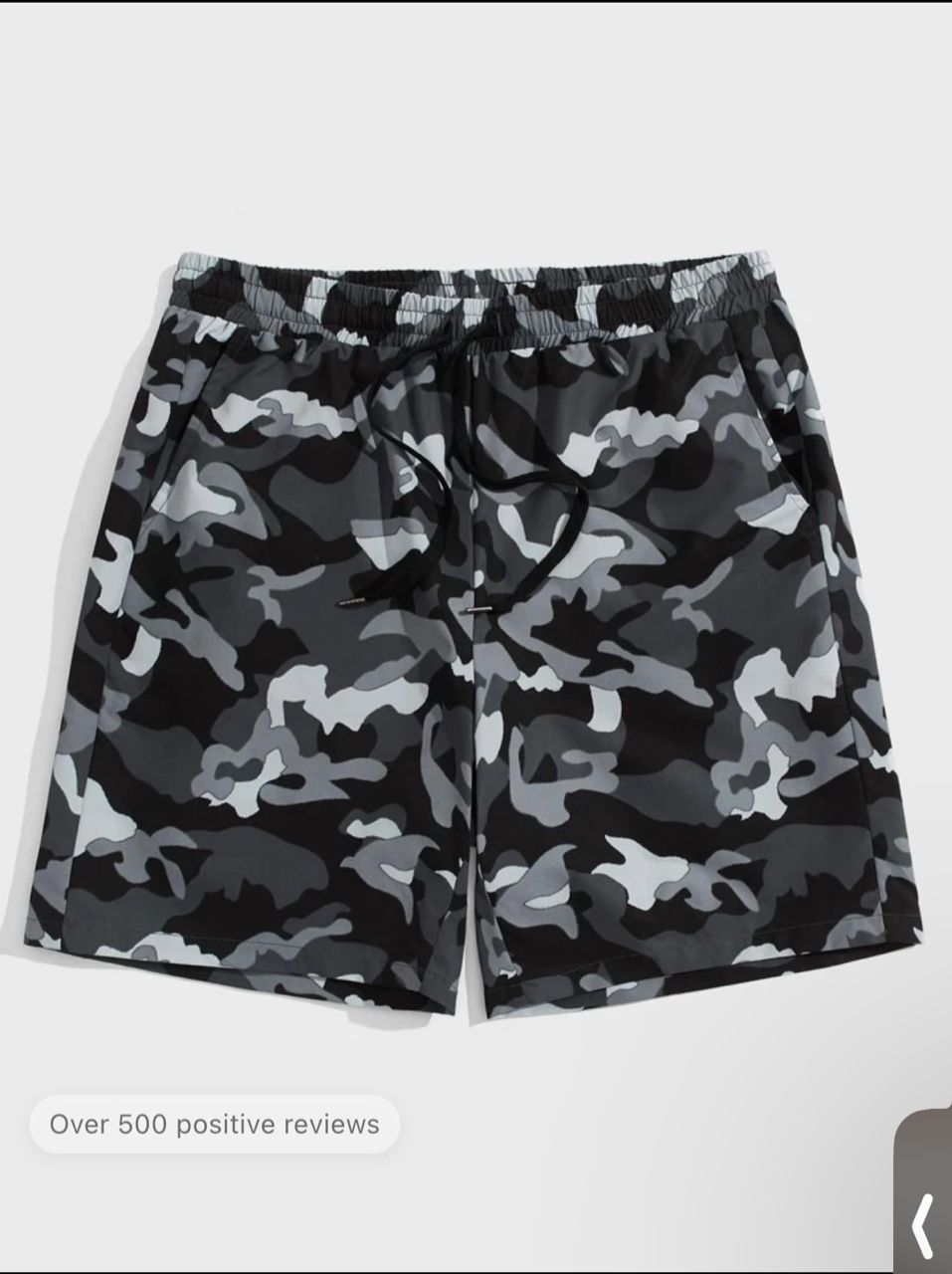 Manfinity Homme Loose Fit Men's Camouflage Print Shorts With Drawstring Waist