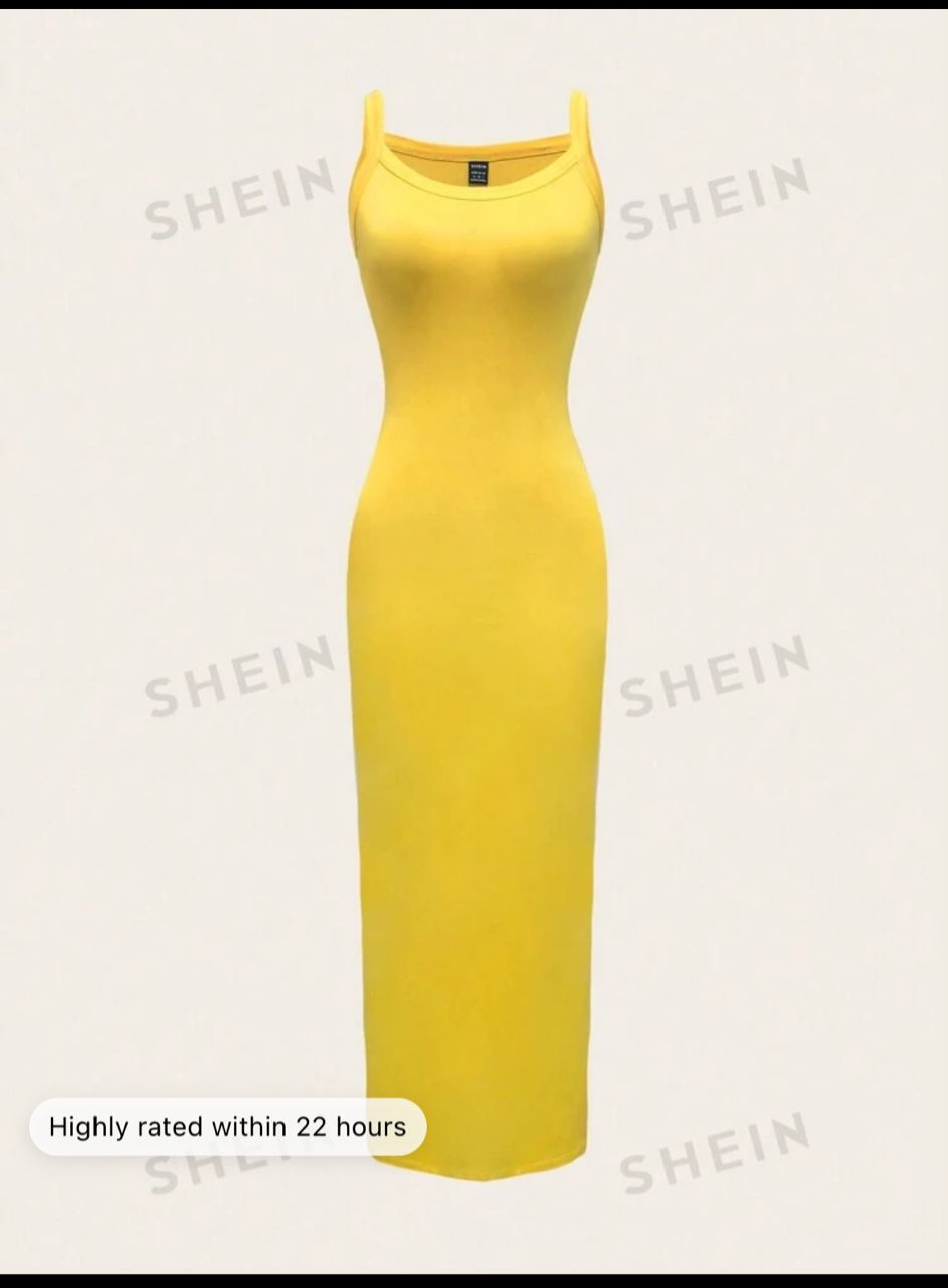 Privé Solid Color Sexy Bodycon Dress With Spaghetti Straps For Summer