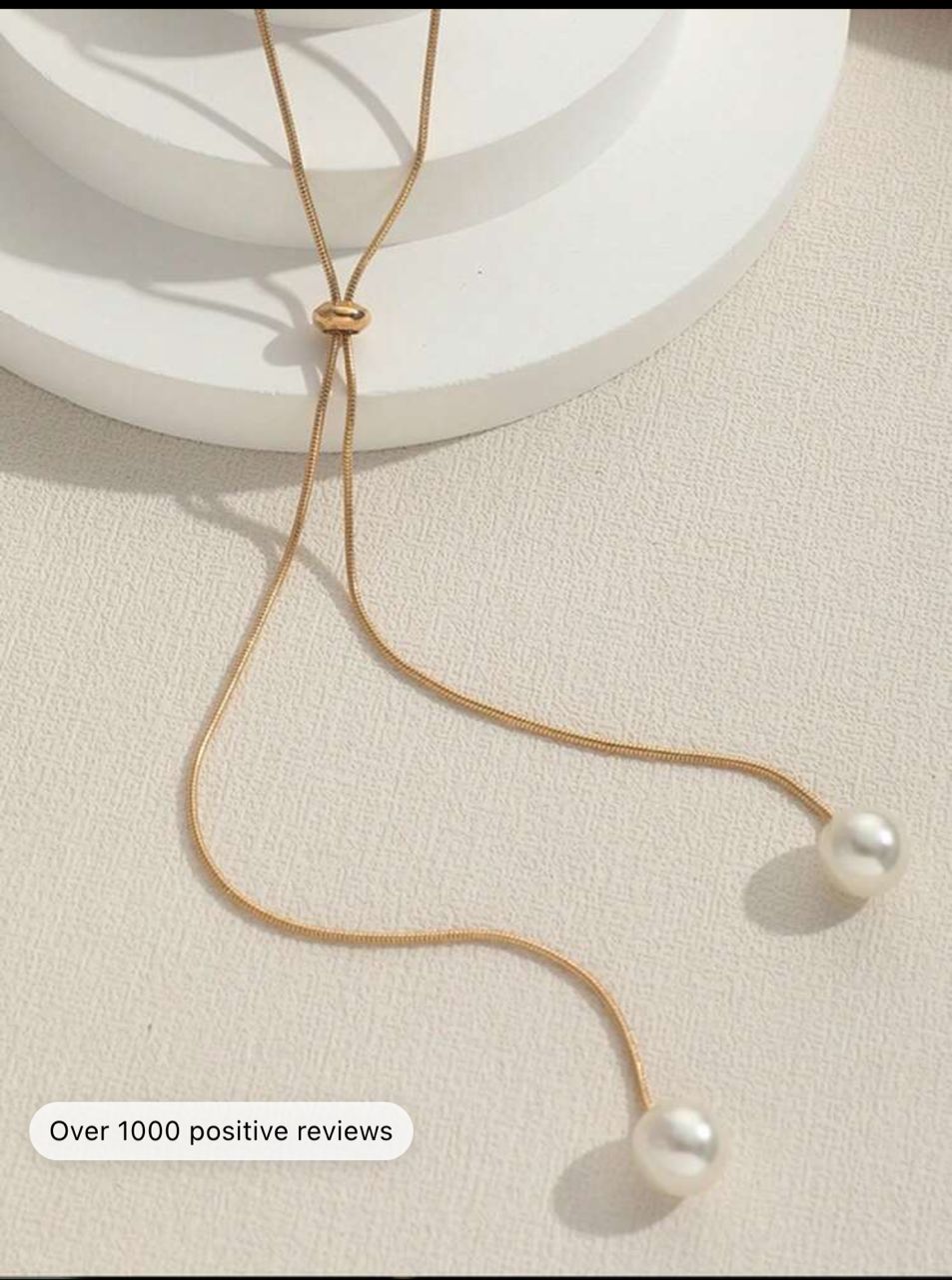 1pc Fashionable And Versatile Adjustable Pull-Cord Long Faux Pearl Necklace For Women