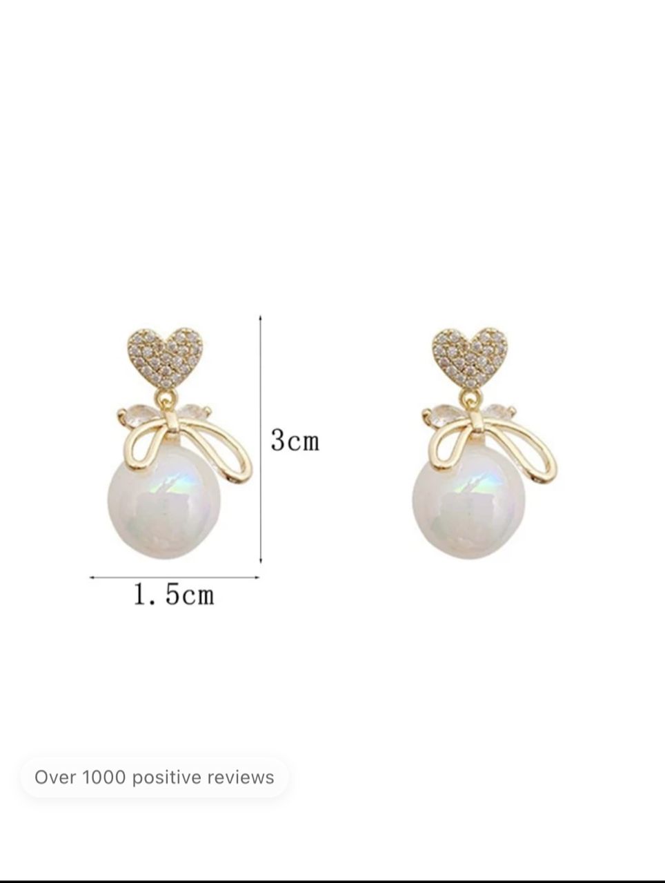 2pcs Heart Shaped Faux Pearl & Rhinestone Decor Dangle Earrings For Vacation, Party, Date Or Daily Wear, Gift