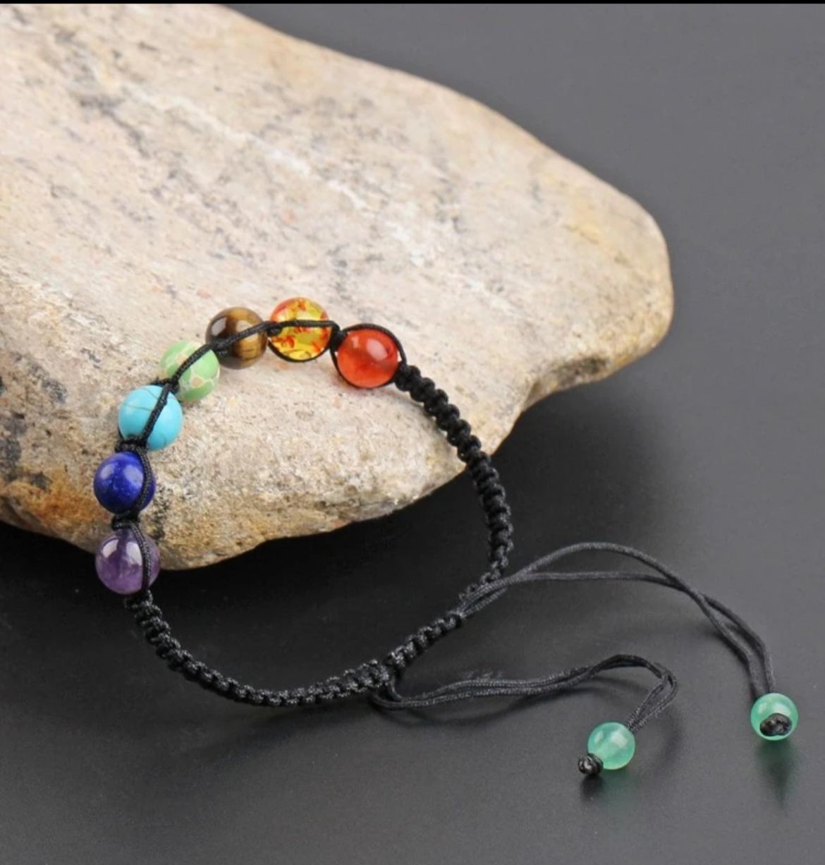 1pc 7 Chakra Beads Bracelet Natural Stone Braided Rope Yoga Reiki Healing Balance Bracelets & Bangles Meditation Gift