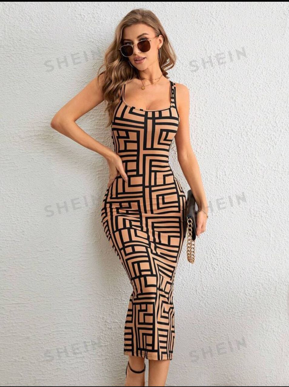 Privé Allover Print Tank Bodycon Dress