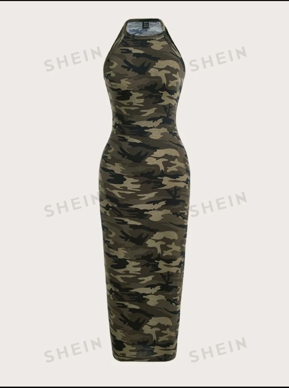 EZwear Camo Print Slip Dress