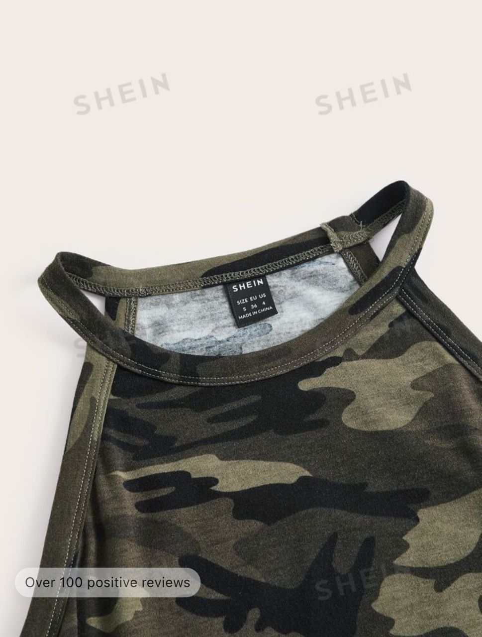 EZwear Camo Print Slip Dress