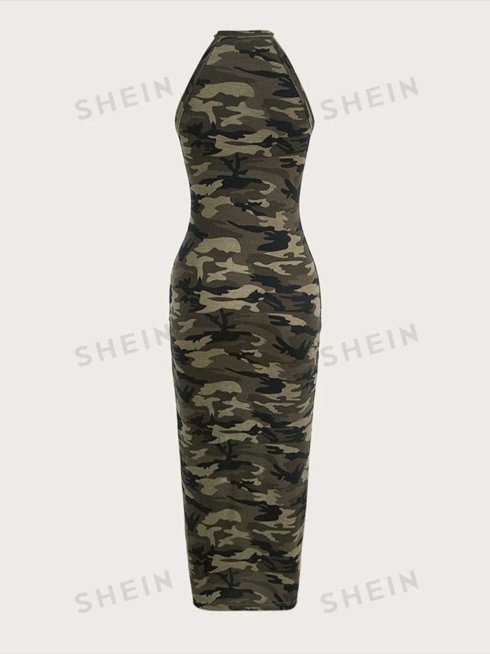 EZwear Camo Print Slip Dress