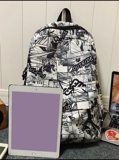 Nylon Graffiti New High School High School High School Student Large Capacity Schoolbag Middle School Backpack Business Travel Leisure Letter Backpack Black Friday Rucksack Fathers Day Gifts Summer College Bag Dad School Bag FreshmanFor Books Back