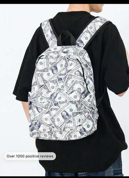 Men Dollar Print Casual School Bag School Bags Schoolbag School Backpack For School Daypack Laptop Bag Computer Bag Bookbag Rucksack Shoulder Bag Travel Bag Sport Bag College Bag School Supplies High School Senior High School Student College Student