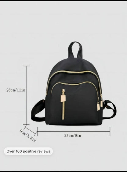 Small Casual Daypack Solid Color Zipper Adjustable-Strap School Backpack College Bag School Bag Back To School Laptop Backpack For School Large Backpack Black Bag Rucksack Fathers Day Gifts Summer Dad FreshmanFor Books Multi-Functional Dorm University