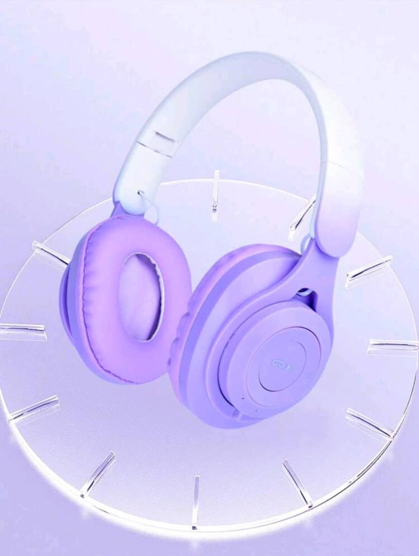 New Gradient Color Over-Ear Bluetooth Headphones, Foldable And Retractable, Fashionable For Girls, High Definition Sound Quality, Wireless, Ideal For Phone Calls And Music Listening