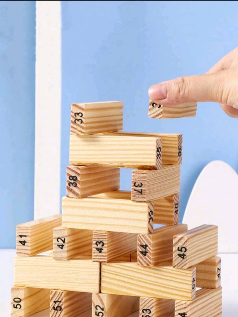 1pc Wooden Layered Building Blocks, Leisure & Entertainment Game, Interactive Game, Suitable For Family Gathering, Outdoor Game, Etc.