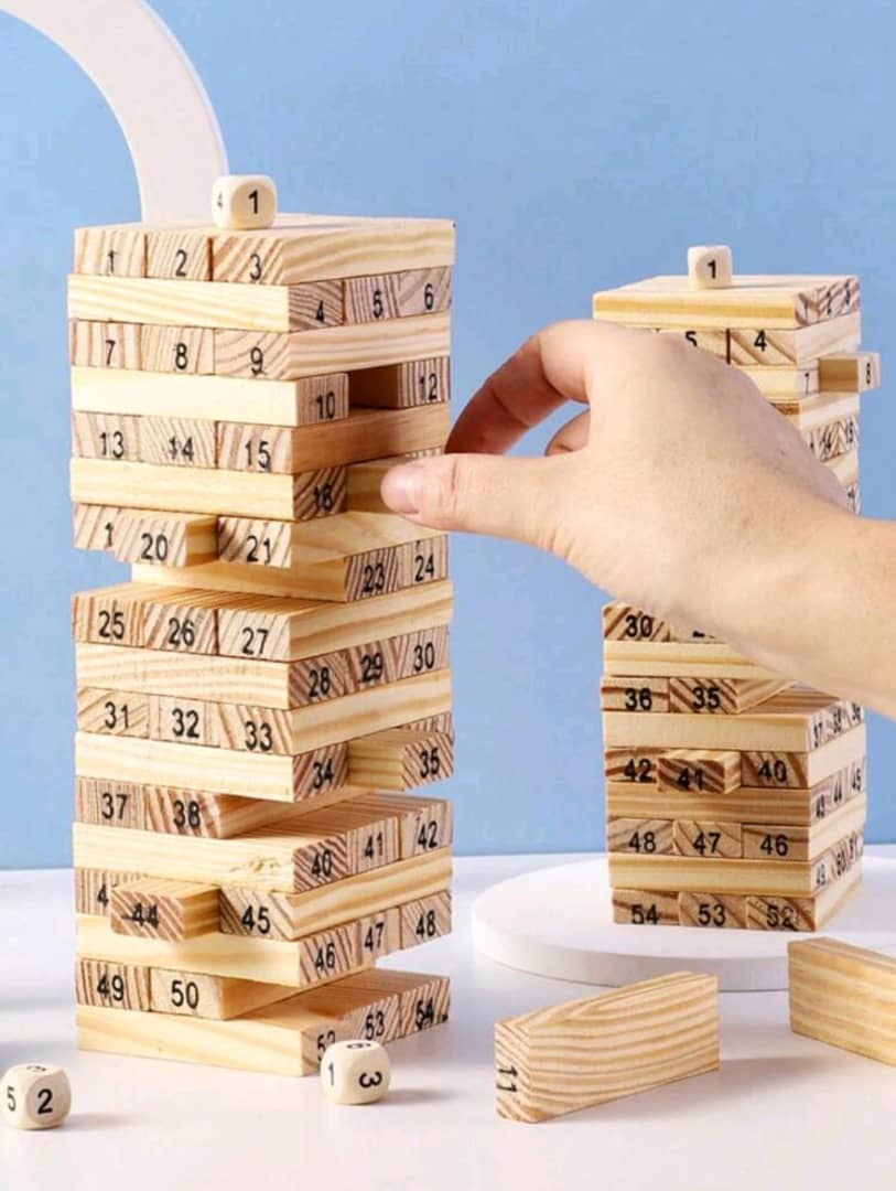 1pc Wooden Layered Building Blocks, Leisure & Entertainment Game, Interactive Game, Suitable For Family Gathering, Outdoor Game, Etc.