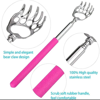 1 Pcs Bear Claw Telescoping Back Scratcher - Back With Rubber Handled Metal Telescopic Backscratcher - Perfect Gift For Men And Women