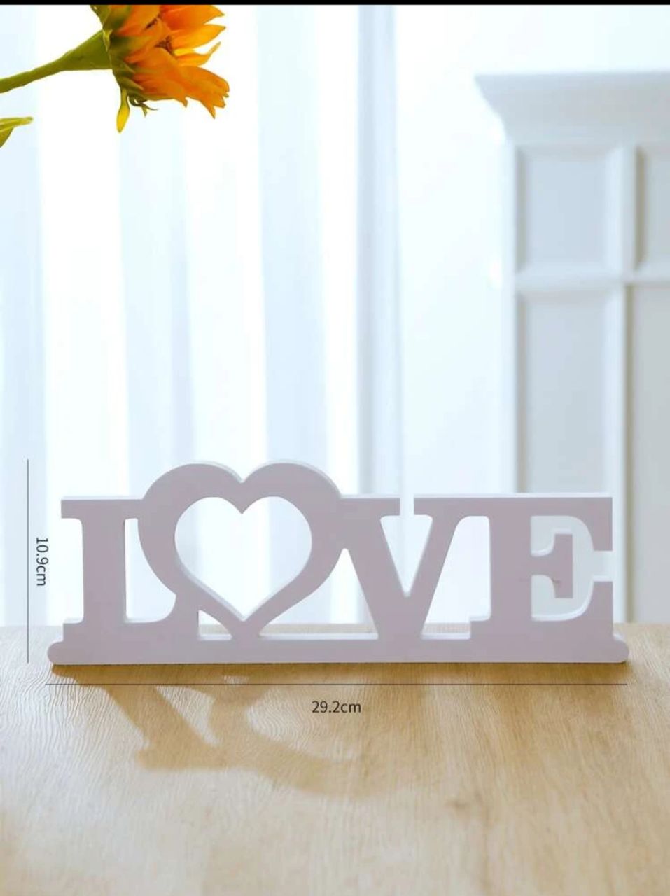 1pc Love Design Art Decoration, White Plastic Decoration Craft For Home