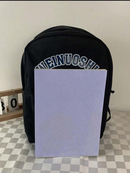 Solid Color Double Shoulder Bag Backpack With Pendant And Letter Decoration Man Bag Back To School Students School Supplies University Bag College Teacher School Backpack Book Bag Large Capacity School Bag Luggage Backpack School Pencil Case