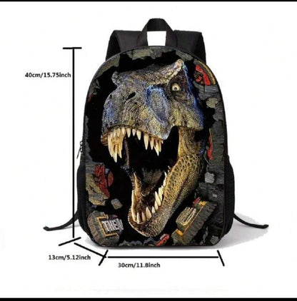 Backpack, Cartoon Dinosaur Printed Student Bookbag Outdoor Rucksack With Load Reduction Function School Backpack Back To School Students Commute Book Bag Large Capacity School Bag School Supplies