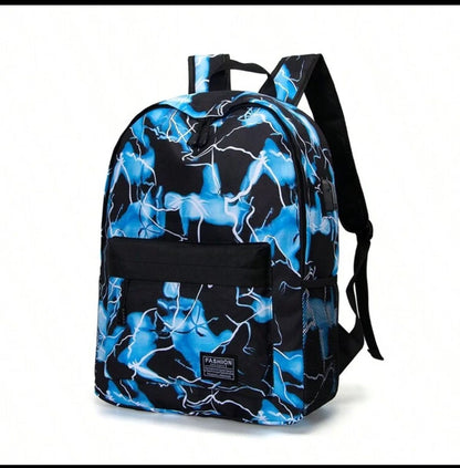 Men's Printed Multi-Functional Casual Backpack