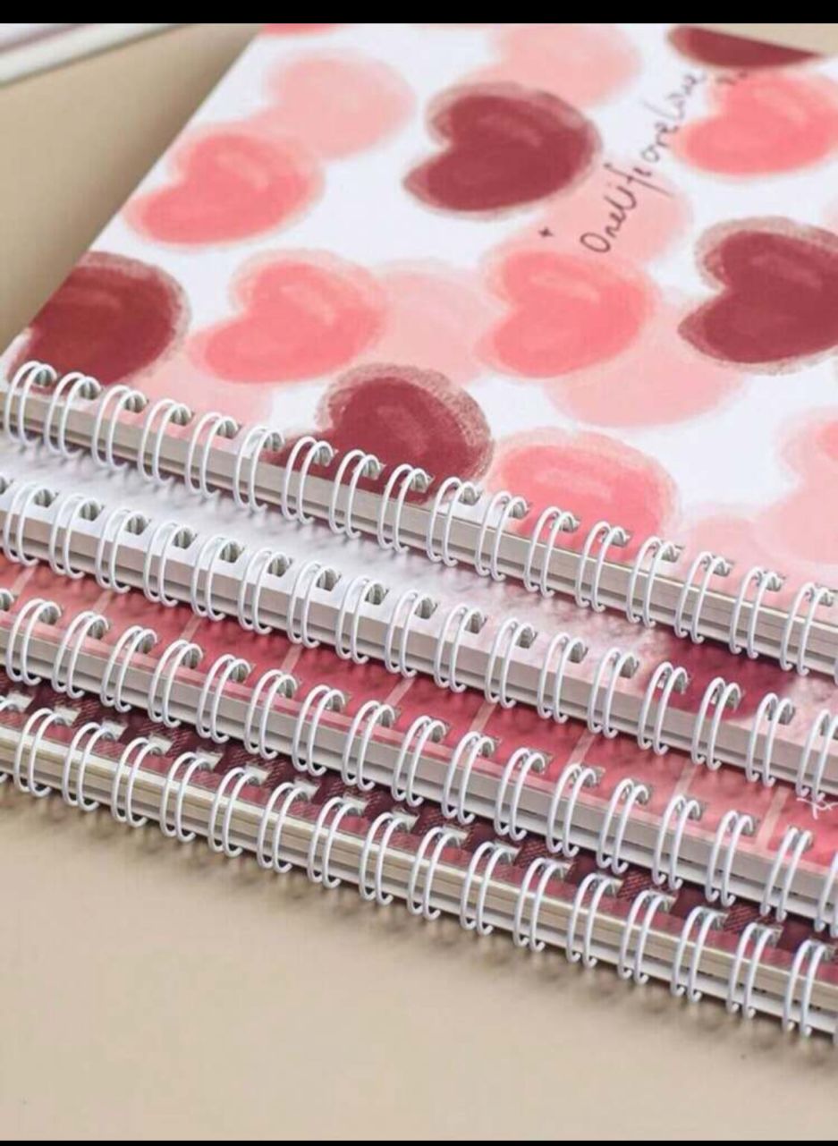 4pcs Set A5 Spiral Notebook With Cute Cartoon Cover, 60 Sheets Lined Pages Random Pattern