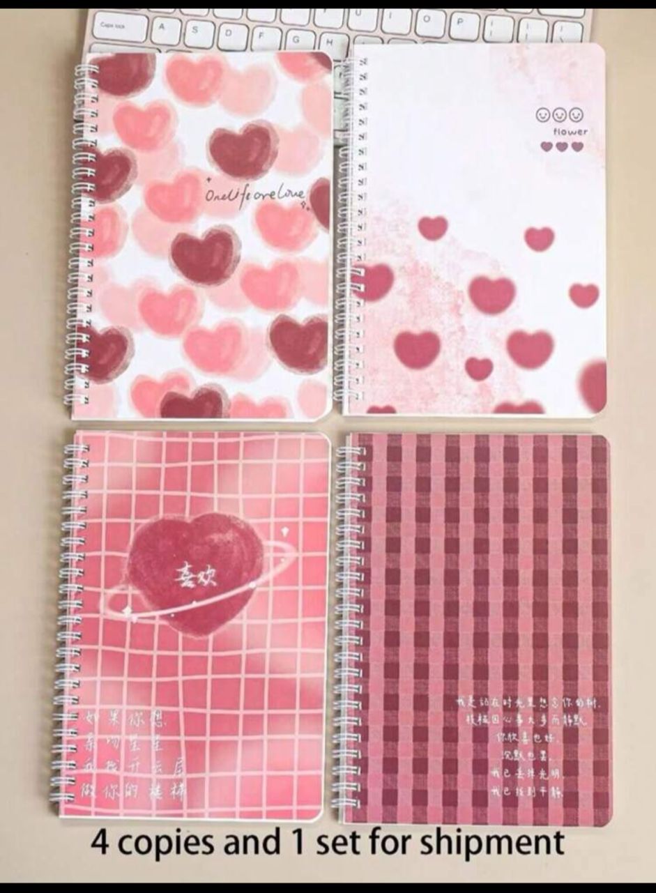 4pcs Set A5 Spiral Notebook With Cute Cartoon Cover, 60 Sheets Lined Pages Random Pattern