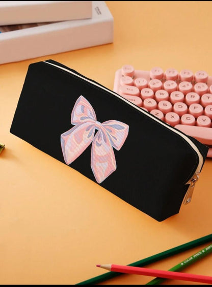 Hiroko Artist Double-Sided Bow Pattern Pencil Case For Stationery Storage