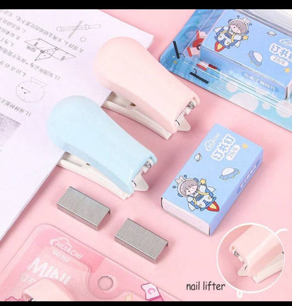 Mini Stapler Set (With 400pcs Staples), Multi-Purpose Binding Machine, Ideal For School Parties, Stationeries, Holiday Gifts And Party Favors