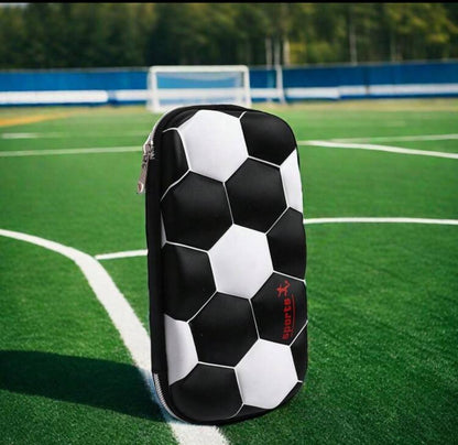 1pc 3D Large-Capacity Creative Football Shape Design Writing Case, 3D Pressable, Boys 'writing Case, Suitable For School Students, New Semester Gifts For Students