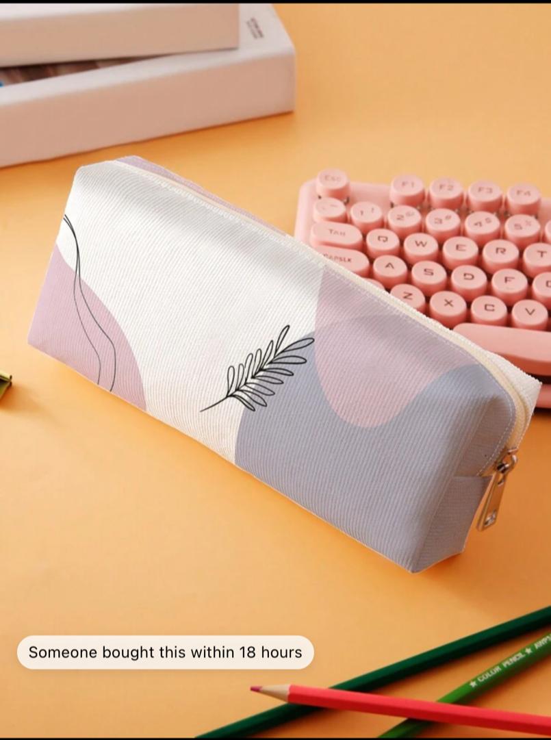 1pc Leaf Pattern Pencil Case