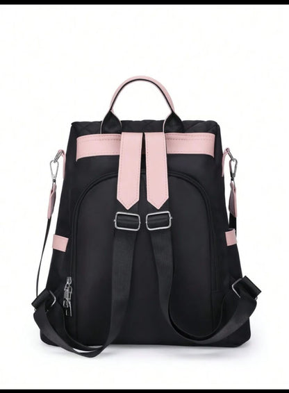 Embroidered Anti-Theft Nylon Fashion Backpack For Women, With Plush Pendant