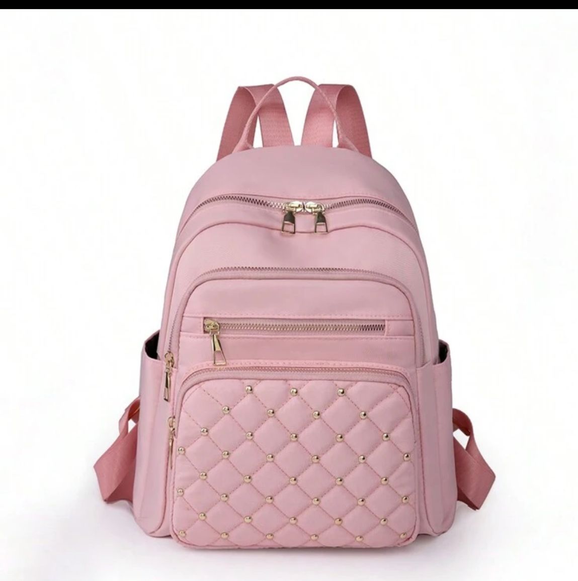 Lightweight,Portable,Pink Fashionable Outdoor Dual-Shoulder Backpack Large Capacity Ladies' Casual