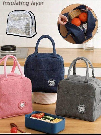 Multifunctional Rice Bag,Lunch Box Bag,Thermal Insulation Aluminum Film Bento Bag,Handbag,Suitable For Kitchen Picnic Activities Party Students Use Office Workers Can Also Be Used But As A Coin Storage Bag Makeup Bag Data Package Headphone Bag