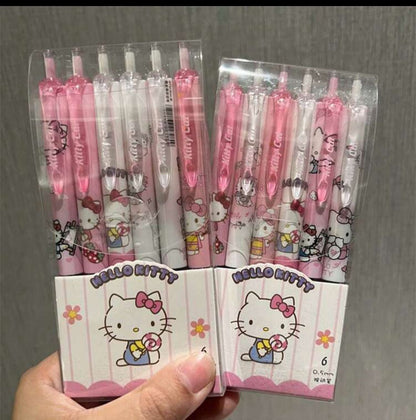 6-Piece Gel Pens - 0.55Mm Fine Point Melody Designs - Cute Cartoon Retractable Writing Instruments For School And Office.