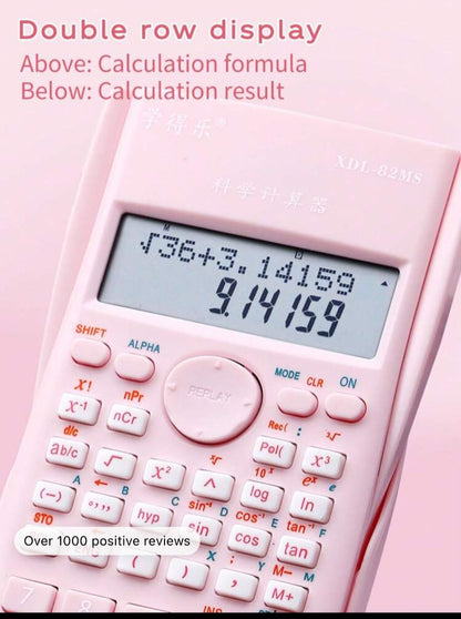 1pc Pink Student Scientific Calculator, Multifunctional Exam & Study Tool For Calculating Function & Fraction With 12-digit Display; Multifunctional Financial Calculator